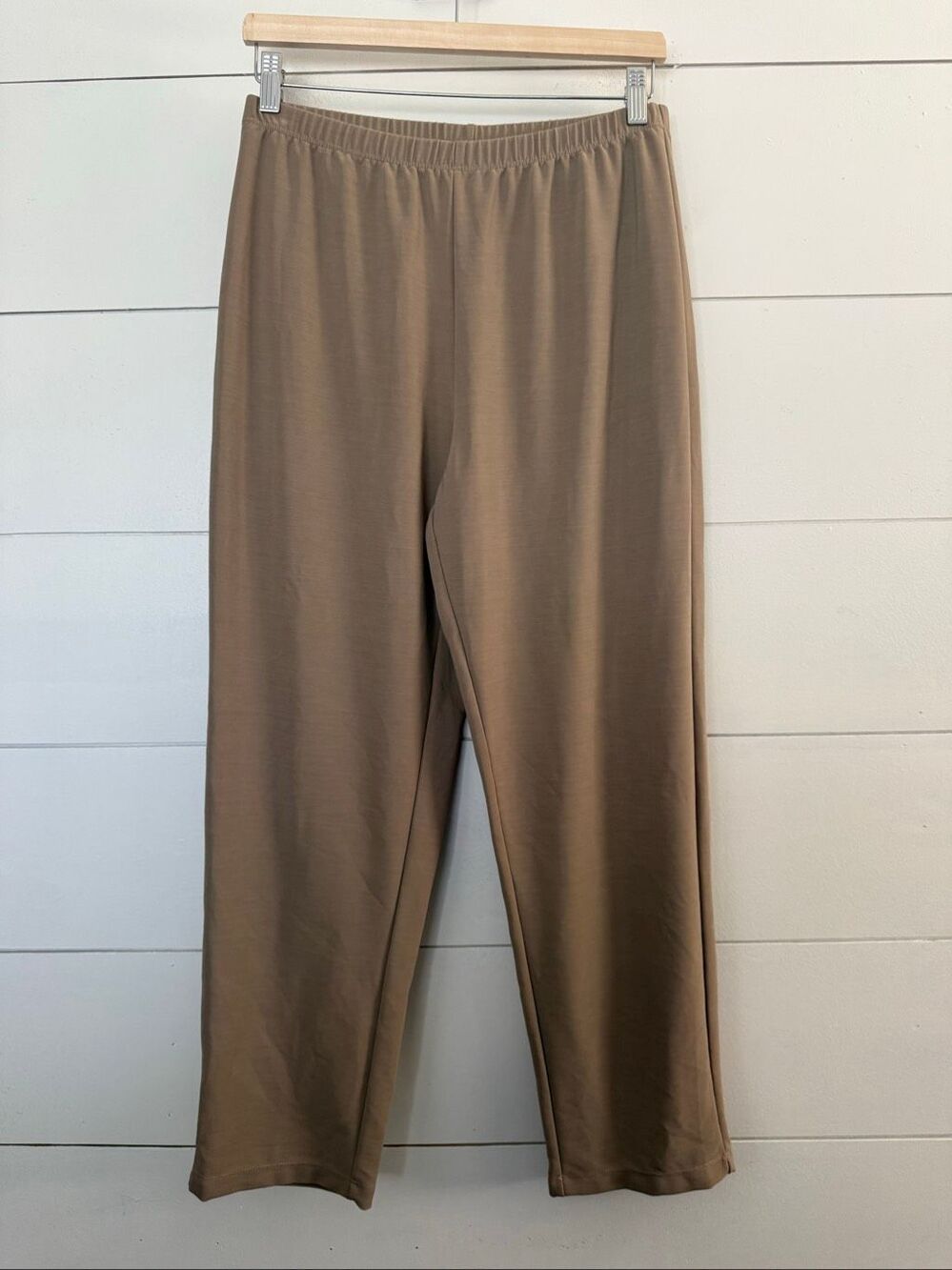 Susan Graver Women’s Medium Petite Tan Ankle Pull on Pants